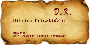 Ditrich Krisztián névjegykártya